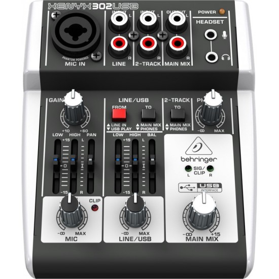 Behringer X302USB audio mixer 5 channels