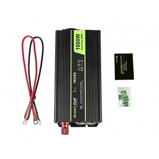 Green Cell INV09 power adapter/inverter Auto 1000 W Black