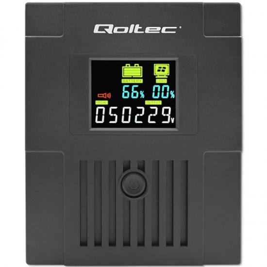 Qoltec 53770 uninterruptible power supply (UPS) Line-Interactive 1.5 kVA 900 W 2 AC outlet(s)