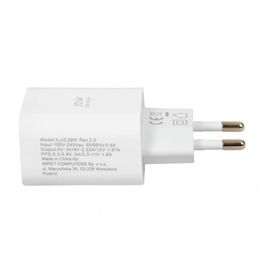 WALL CHARGER I-BOX C-39 USB-C PD20W WITH CABLE