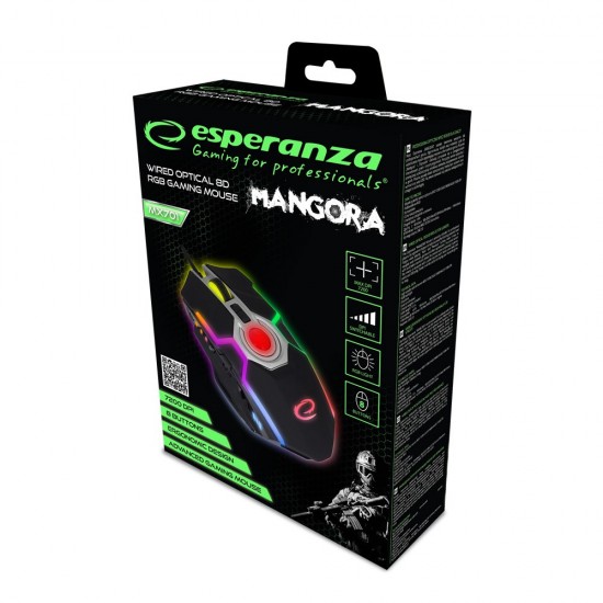 Esperanza EGM701 mouse Right-hand USB Type-A Optical 7200 DPI