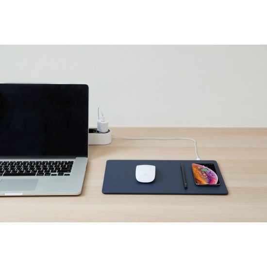 POUT HANDS3 PRO - Mouse pad with high-speed wireless charging, dark blue