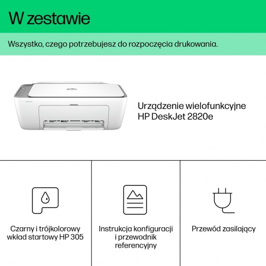 HP DeskJet 2820e All-in-One Printer, Color, Printer for Home, Print, copy, scan, Scan to PDF