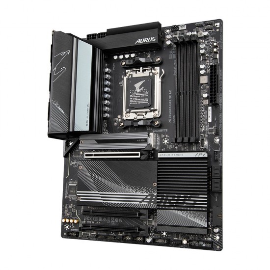 Gigabyte X670 AORUS ELITE AX Motherboard - Supports AMD Ryzen 8000 Series AM5 CPUs, 16*+2+2 Phases Digital VRM, up to 8000MHz DDR5 (OC), 1xPCIe 5.0 + 4xPCIe 4.0 M.2, Wi-Fi 6E, 2.5GbE LAN, USB 3.2 Gen2