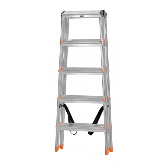 Krause Dopplo double-sided step ladder silver