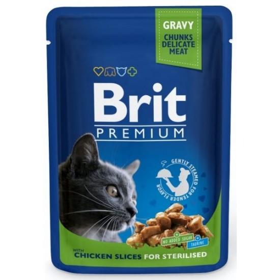 BRIT Premium Cat Chicken Sterilised - wet cat food - 100g