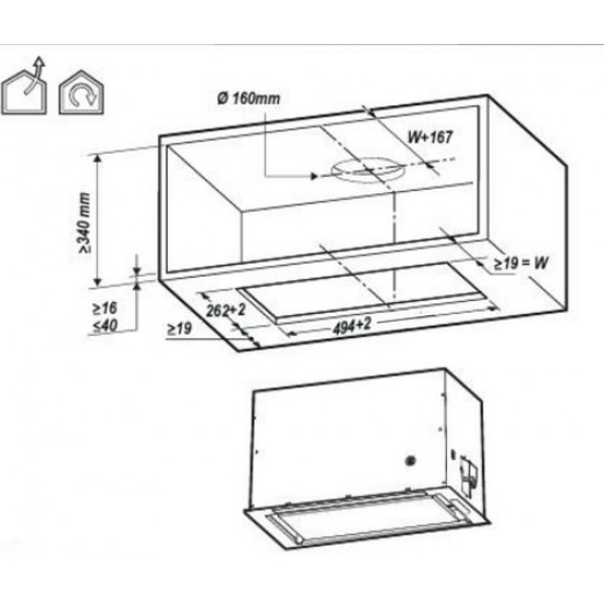 Elica LANE MBL/A/52 Built-in Black 550 m³/h B