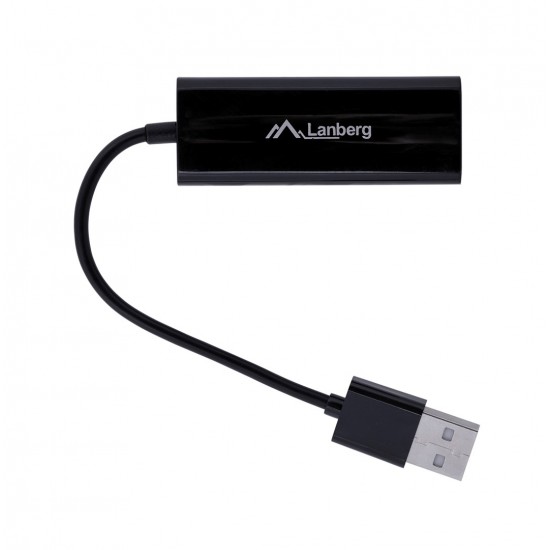 Lanberg NC-0100-01 cable interface/gender adapter USB-A RJ-45 Black