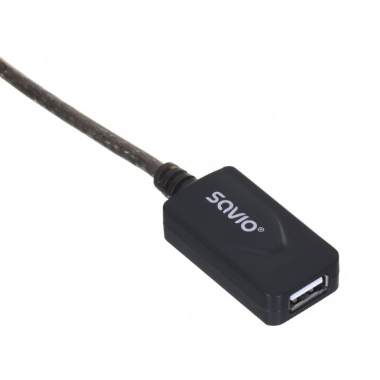 SAVIO CL-130 USB active port extension 10m USB 2.0-A male USB 2.0-A female Black