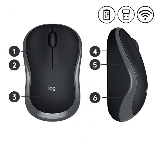 Logitech M185 mouse RF Wireless Optical.