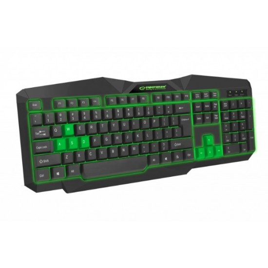 Esperanza EGK201G keyboard USB QWERTY UK English Black, Green