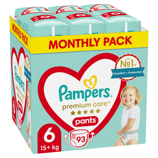 PAMPERS Premium Pants nappies Size 6, 15-25kg, 93pcs