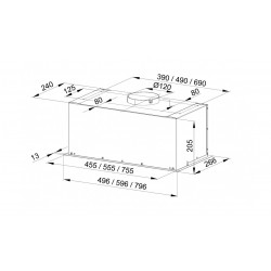 Cabinet-mounted ventilation hood MAAN Fiugi 2 60 310 m3/h, Satin