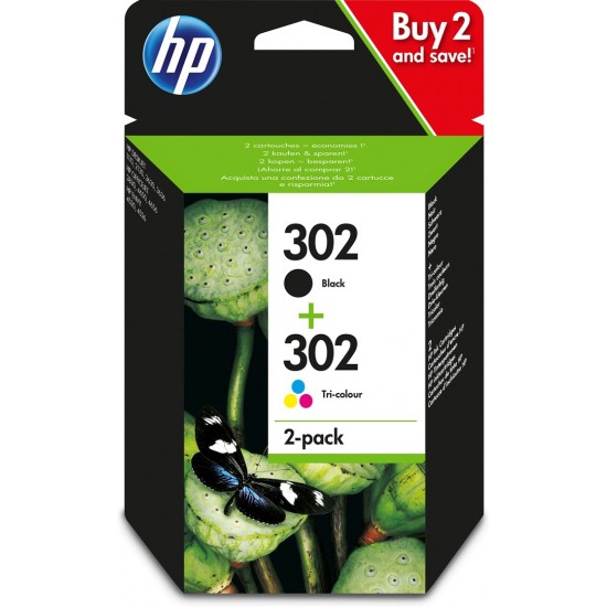 HP 302 2-pack Black/Tri-color Original Ink Cartridges