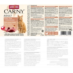 ANIMONDA Carny Adult Chicken, turkey, duck hearts - wet cat food - 400g