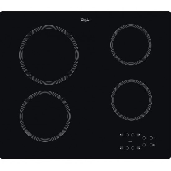 Whirlpool AKT 801/NE hob Black Built-in 58 cm Ceramic hob 4 zone(s)