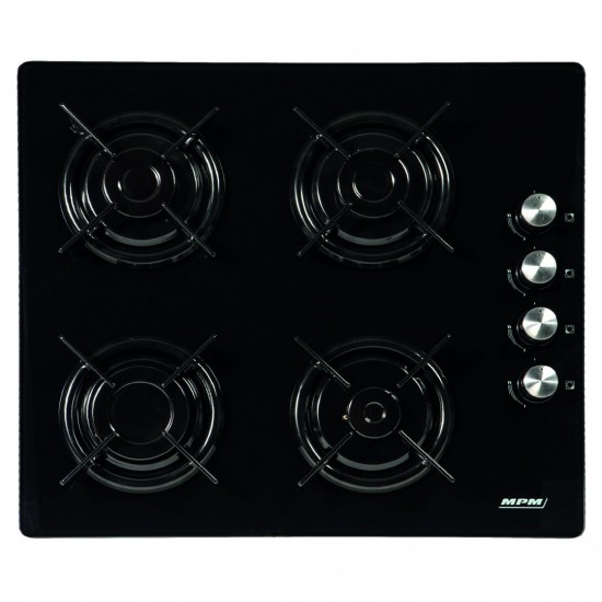 MPM 60-GMG-08 Black Built-in 58 cm Gas 4 zone(s)