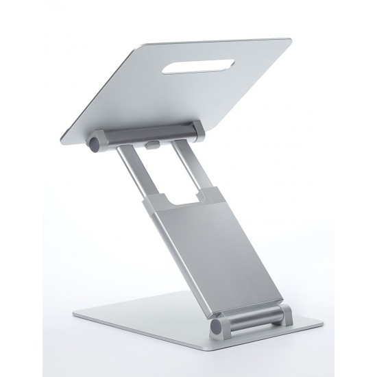 POUT Eyes3 Lift - Aluminium telescopic laptop stand, silver grey