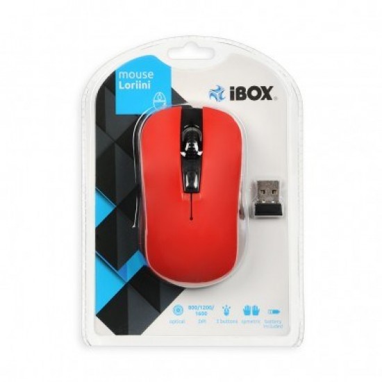 iBox LORIINI mouse Ambidextrous RF Wireless Optical 1600 DPI