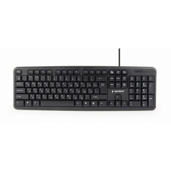 Gembird KB-U-103-RU keyboard USB QWERTY English, Russian Black