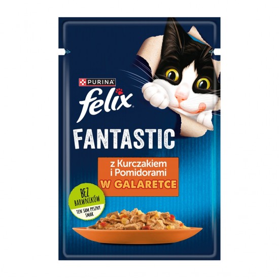 Felix Fanstastic Chicken, Tomato - Wet Cat Food - 85 g