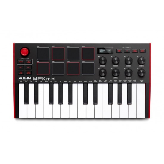 AKAI MPK Mini MK3 Control keyboard Pad controller MIDI USB Black, Red