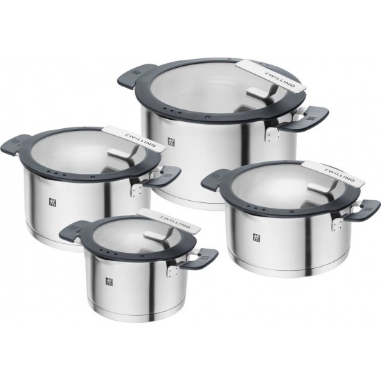 ZWILLING SIMPLIFY 66870-004-0 Pots set Stainless steel 4 pcs. Silver Black