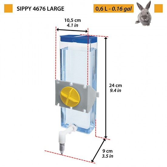 Sippy- Automatic container for rodents - large