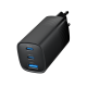 Gembird TA-UC-PDQC65-01-BK 3-port 65 W GaN USB PowerDelivery fast charger, black