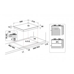 Whirlpool TGML 650 IX hob Silver Built-in Gas 4 zone(s)