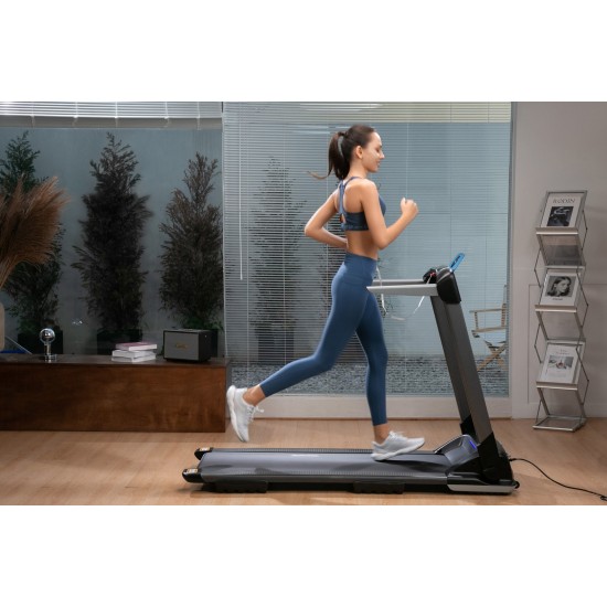 Electric treadmill, home OVICX Q2S PLUS bluetooth&app, 1-14km (black)