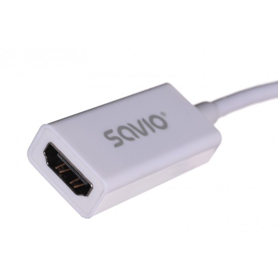 Savio CL-57 video cable adapter 0.2 m Mini DisplayPort HDMI Type A (Standard) White