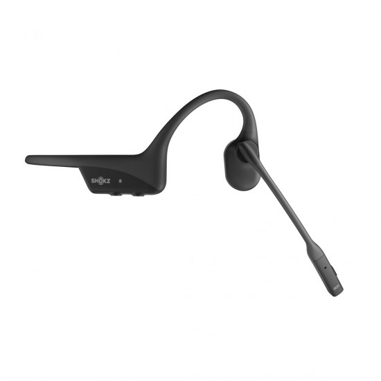 SHOKZ OpenComm2 UC Wireless Bluetooth Bone Conduction Videoconferencing Headset with USB-C adapter | 16 Hr Talk Time, 29m Wireless Range, 1 Hr Charge Time | Includes Noise Cancelling Boom Mic and Dongle, Black (C110-AC-BK)