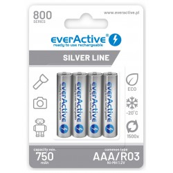 Rechargeable batteries everActive Ni-MH R03 AAA 800 mAh Silver Line