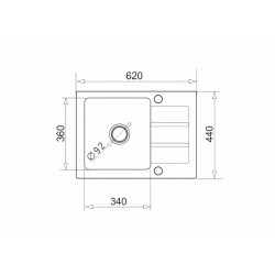 One-bowl sink with draining board Maidsinks Promo 62x44 1B 1D E070053701