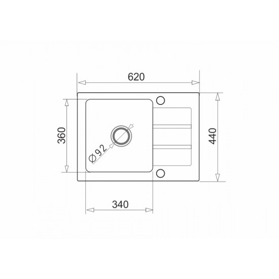 One-bowl sink with draining board Maidsinks Promo 62x44 1B 1D E070053701