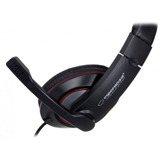 Esperanza EH118 headphones/headset Wired Head-band Calls/Music Black, Red