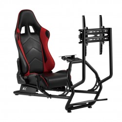 NanoRS RS160 Gaming Chair Racing Simulator Stand 3 in 1 PC Console Gamers Synthetic Leather Cover Steering Wheel Stand TV Bracket Up to 50