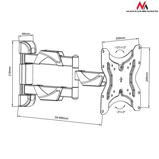 Maclean MC-742 TV mount 106.7 cm (55