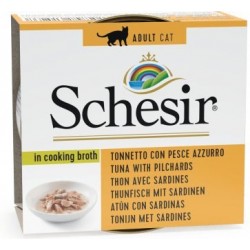 SCHESIR in cooking broth Tuna with sardines - wet cat food - 70 g