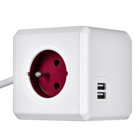 Allocacoc 2402RD/FREUPC power extension 1.5 m 4 AC outlet(s) Indoor Red, White