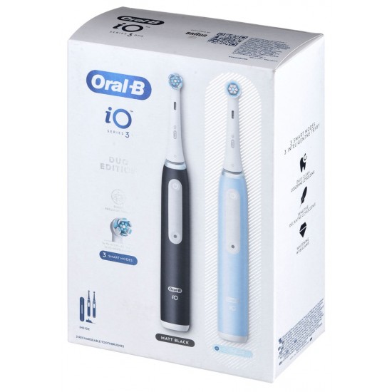 Braun Oral-B iO 3 electric toothbrush set DUO BLACK & BLUE