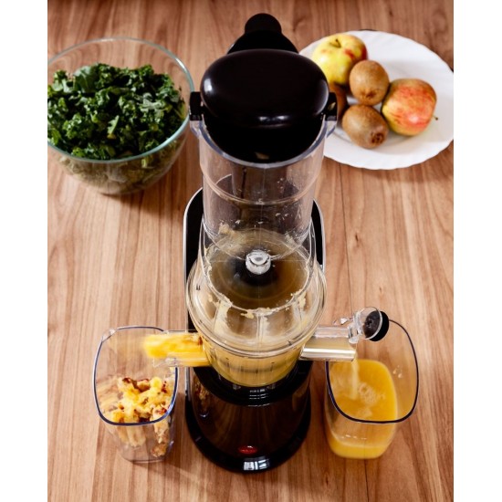 ELDOM Slow juicer, 250 W, quiet, 2 motor directions, black