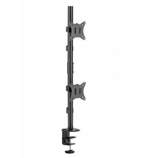 Gembird MA-D2-02 Adjustable 2-display vertical desk mount, 17”-32”, 9kg