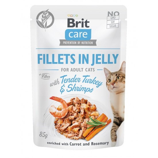 BRIT Care Fillets in Jelly - turkey and shrimp jelly - wet cat food - 85 g