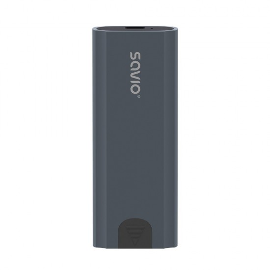 Savio M.2 SSD NVMe external drive enclosure, USB-C 3.1, AK-67, grey