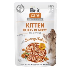 BRIT Care Cat Kitten Savory Salmon Pouch - wet cat food - 85 g