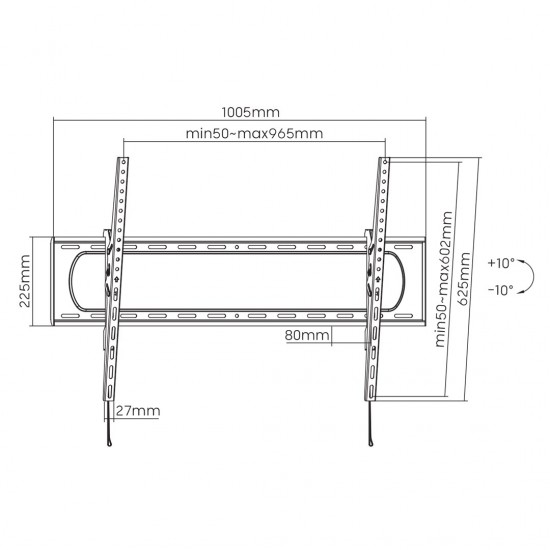 Maclean TV or monitor mount, max. VESA 900x600, 60-120