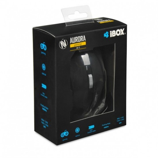 iBox Aurora A-1 mouse Right-hand USB Type-A Optical 2400 DPI