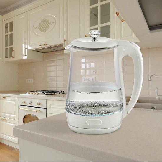 Maestro MR-052-WHITE Electric glass kettle, white 1.7 L